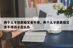 两个儿子想离婚又舍不得，两个儿子想离婚又舍不得孩子怎么办