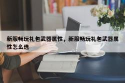 新服畅玩礼包武器属性，新服畅玩礼包武器属性怎么选